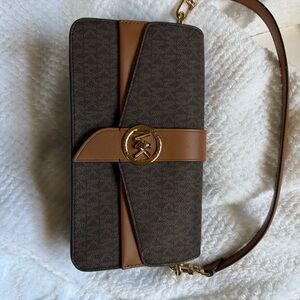 Michael Kors Brown and Tan Shoulder Bag